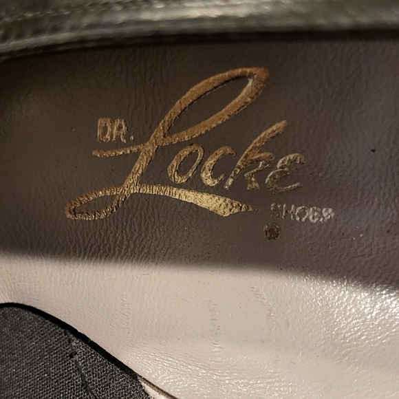 Vintage Dr. Locke Peep Toe Bow Detail Black Heel Made In USA Size 9 Narrow - Picture 5 of 11